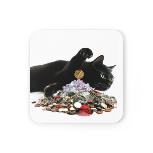 Coin Cat with Garbage Jewels Coaster