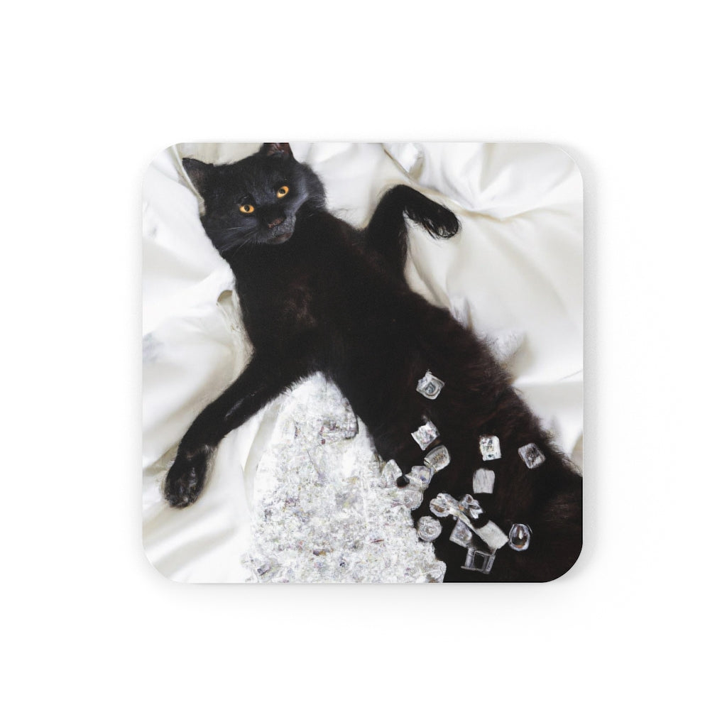 Scary Hairy Ice Cube Diamond Cat Coaster